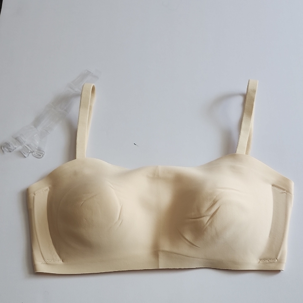 Seamless Cream Strapless Bra